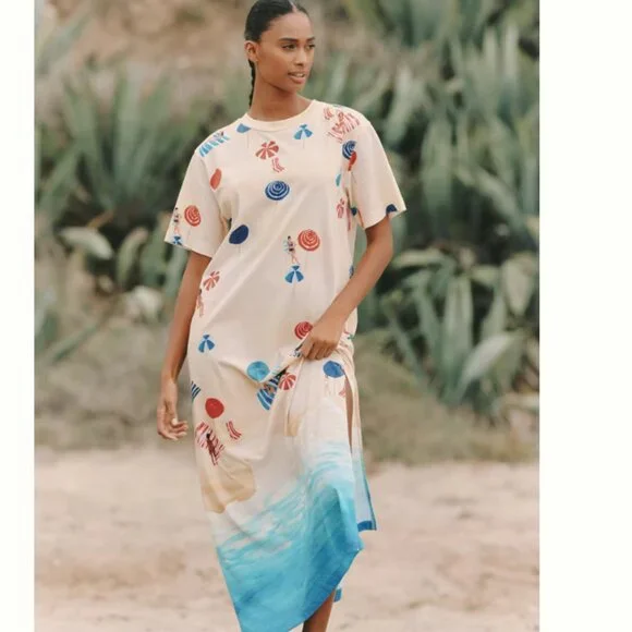 NWT Farm Rio x Anthropologie Destination T-Shirt Dress Size Small - Picture 1 of 3